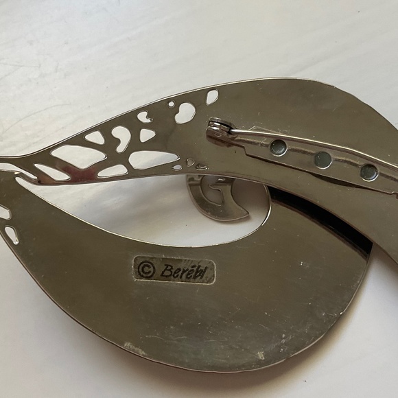 Vintage 90’s Edgar Berebi black enamel brooch - Picture 3 of 3